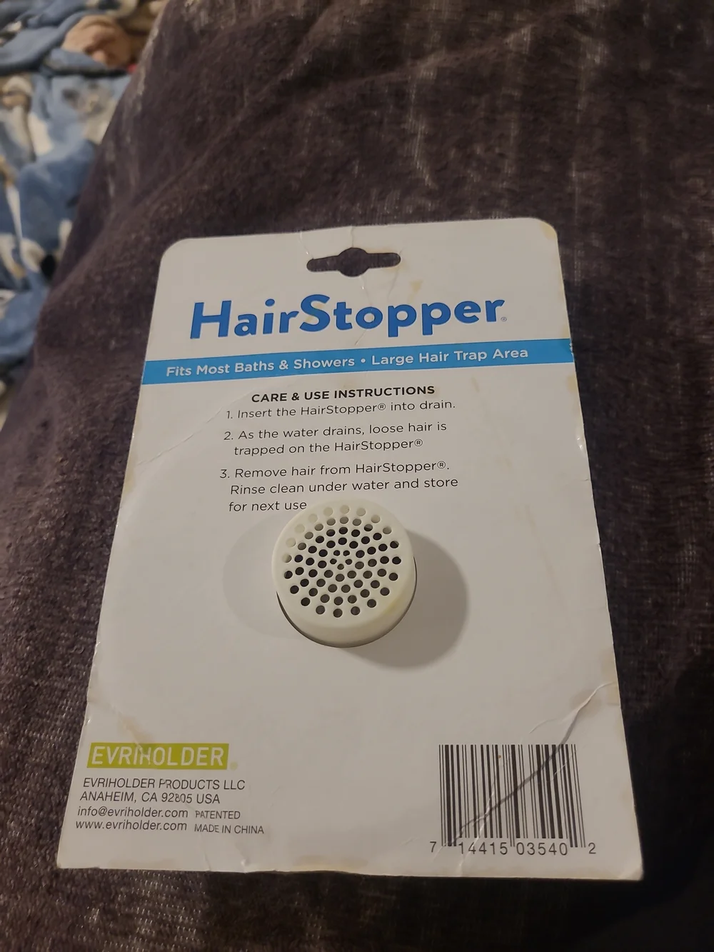 EVRI HairStopper Drain Strainer in White